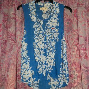 Hollister Tropical Blouse with Tie-Front